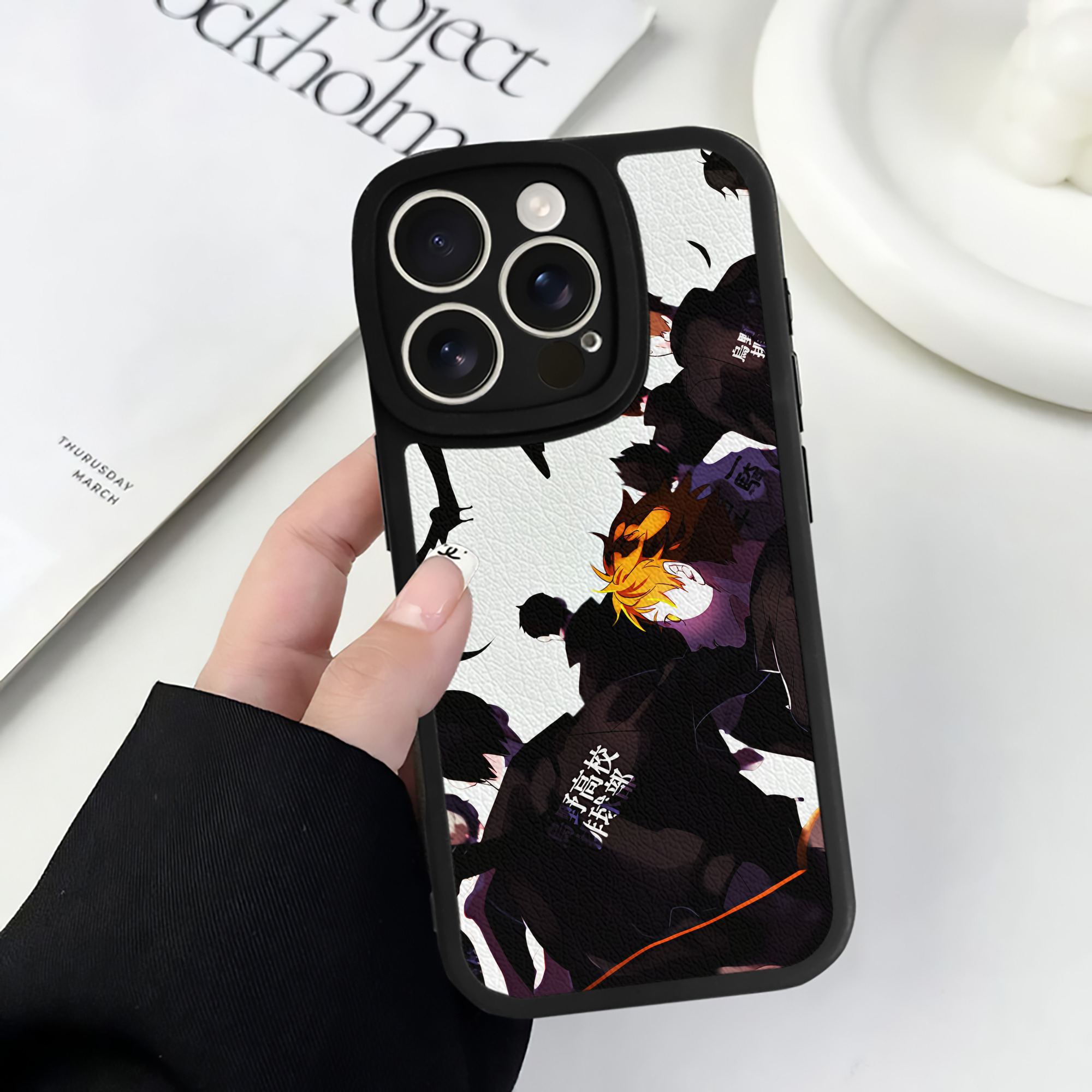 （画像用） ハイキュー!! Haikyu!! 【iPhone 16シリーズ対応】シリコンスマホケース（レザー調） 材質：シリコン
